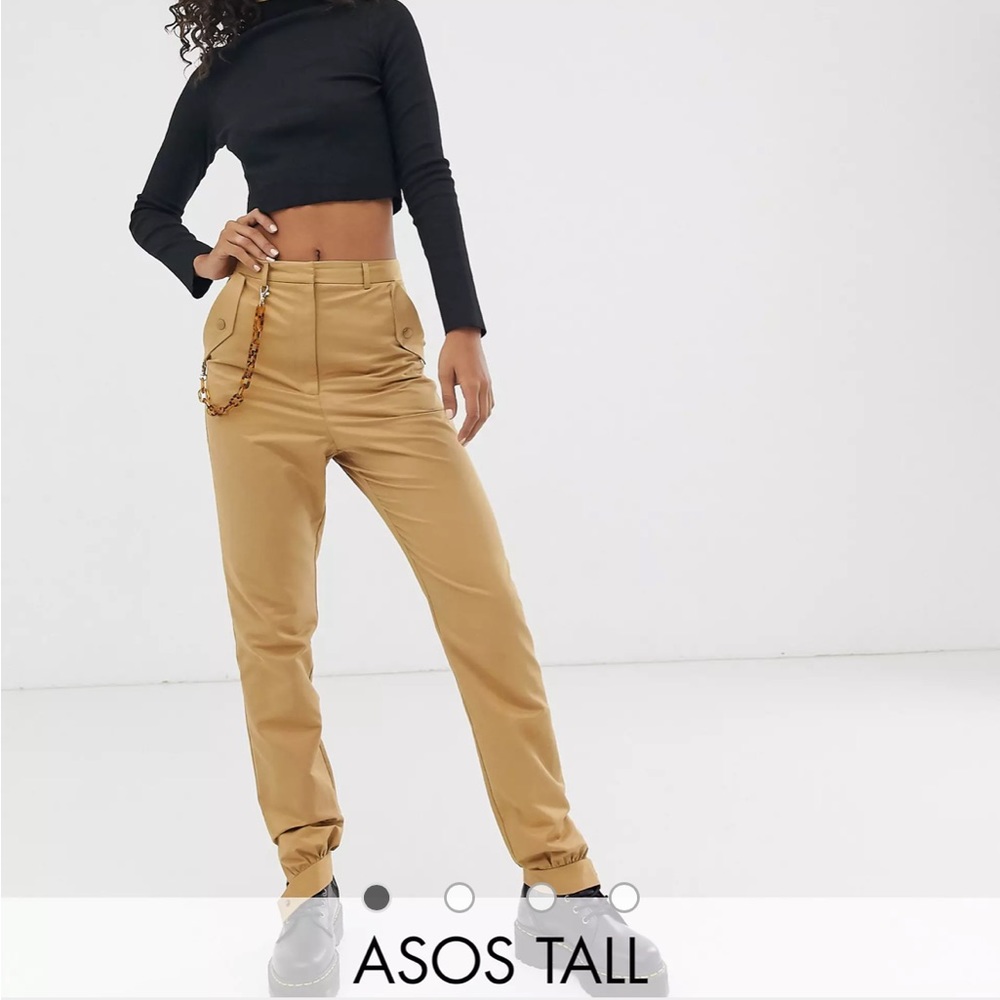 ASOS DESIGN Tall chain detail slim pants